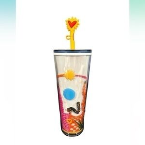 STARBUCKS × Manuela Guillen Heart Silicone Straw Topper Cover Tumbler 24oz